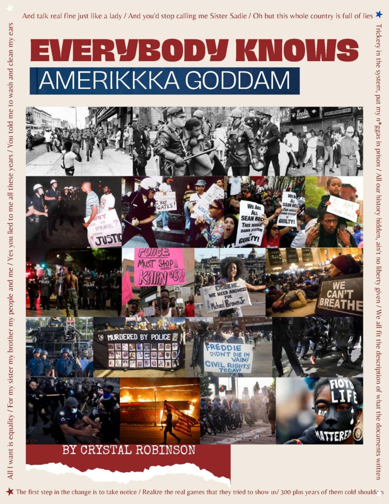 Cover of zine called Amerikkka Goddam by Crystal Robinson